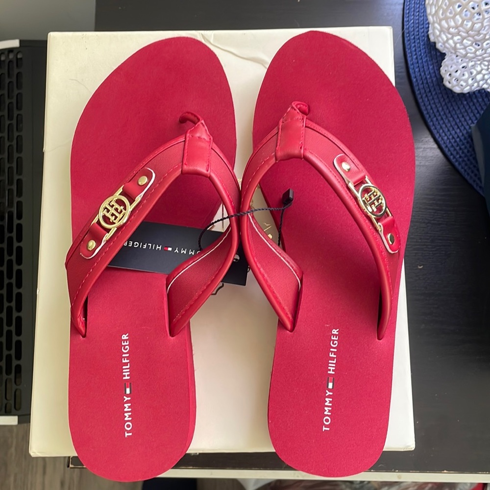 Tommy Hilfiger sandals , red , new with tag , size 8